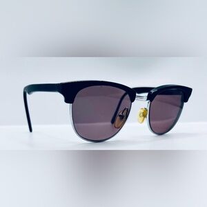 Vintage Andover Black Silver Oval Sunglasses Frames Only